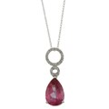 Viducci 10k Gold Pink Topaz and 1/10ct TDW Diamond Necklace (G-H, I1-I2)