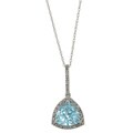 Viducci 10k Gold Blue Topaz and 1/10ct TDW Diamond Necklace (G-H, I1-I2)
