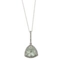 Viducci 10k Gold Green Amethyst and 1/10ct TDW Diamond Necklace (G-H, I1-I2)
