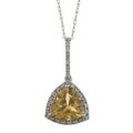 Viducci 10k Gold Citrine and 1/10ct TDW Diamond Necklace (G-H, I1-I2)