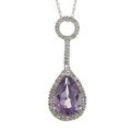Viducci 10k Gold Amethyst and 1/6ct TDW Diamond Necklace (G-H, I1-I2)