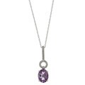 Viducci 10k Gold Amethyst and 1/10ct TDW Diamond Necklace (G-H, I1-I2)
