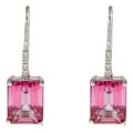 Viducci 10k White Gold Pink Topaz and Diamond Accent Earrings