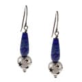 Southwest Moon Sterling Silver Lapis and Star Cutout Bead Earrings
