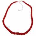 Southwest Moon Sterling Silver Red Coral Bead Necklace