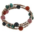 Southwest Moon Sterling Silver Multi-gemstone Wrap Bracelet