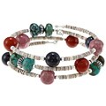 Southwest Moon Sterling Silver Multi-gemstone Wrap Bracelet
