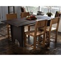 Reclaimed Teak and Metal 5-piece Dining Set (India)