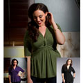 Kiyonna Women's Plus Size V-neck 3/4-sleeve Top
