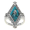 Southwest Moon Sterling Silver Turquoise Diamond-shaped Ring