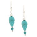Southwest Moon Sterling Silver Turquoise Leaf Earrings