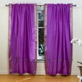 Lavender 84-inch Rod Pocket Sheer Sari Curtain Panel Pair (India)