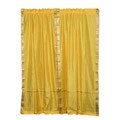Yellow 84-inch Rod Pocket Sheer Sari Curtain Panel Pair (India)