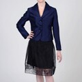 Sharagano Studio Women's Purple Shantung Sheer Hem Skirt Suit