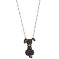 Sterling Silver Black Diamond Accent Dog Necklace