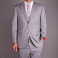 Mantoni Men's Light Grey Wool 2-button Suit