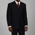 Bendetti Men's Charcoal Brown Pinstripe Wool 4-button Suit