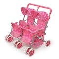 Badger Basket Pink Quad Deluxe Doll Stroller