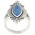 Southwest Moon Sterling Silver Denim Lapis Marquise Filigree Ring