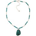 Southwest Moon Sterling Silver Turquoise Nugget Necklace