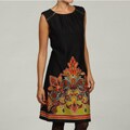 Emma & Michele Women's Black Abstract Print Dress