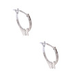 10k White Gold Mini Butterfly Hoop Earrings