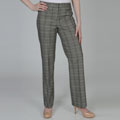 Larry Levine Women's Plaid Flat-front Pants