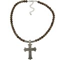 Crystale Tiger Eye Cross Necklace