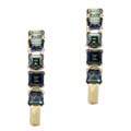 10k Yellow Gold Square-cut Mystic Blue Topaz Hoop Earrings