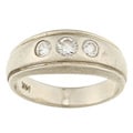 14k White Gold 2/5ct TDW Diamond 3-stone Gypsy Estate Ring (J-K, SI1-SI2)