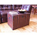 Georgetown Faux Leather Large Wooden Chest