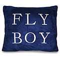 Fly Boy Embroidered Faux Suede Decorative Pillow