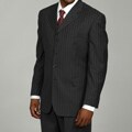 Bendetti Men's Charcoal Shadow Stripe Wool 4-button Suit