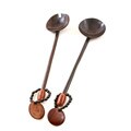 Mpingo and Pau Rosa Disc Salad Servers Set (Mozambique)