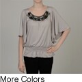 Simply Irresistible Women's Sequined Smocked Peplum Top
