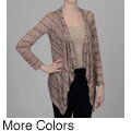 Simply Irresistible Women's Striped Space-dye Open-front Cardigan