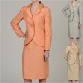 Allyson Cara Women's Curved Hem Jacket Skirt Suit