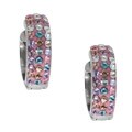 Sterling Silver Multicolor Crystal Hoop Earrings