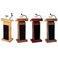 OSC Orator Height Adjustable Full Floor Lectern with Wireless Handheld Mic and Battery
