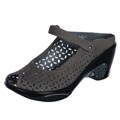 Jambu Women's 'Journey' Dark Grey Peep Toe Mules