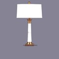 Alabaster White and Copper Decorative Table Lamp