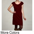 Spense Women's Pleated Neck Fitted Dress