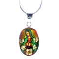 Sterling Silver Snow White Flower Lady of Guadalupe Necklace (Mexico)