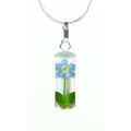 Sterling Silver Single Forgetmenot Flower Necklace (Mexico)