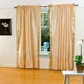 Golden Sheer Sari 84-inch Rod Pocket Curtain Panel Pair (India)