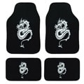 Dragon Automotive 4-piece Embroidered Carpet Floor Mat Set