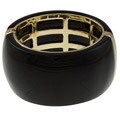 Goldtone Magnetic Black Resin Cuff