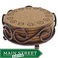 Thirstystone Cork Swirl Coasters in a Bronze Scroll Holder