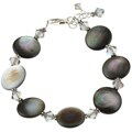 Charming Life Pewter Mother of Pearl and Crystal Bracelet
