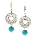 Charming Life Silvertone Turquoise Radiant Sun Earrings